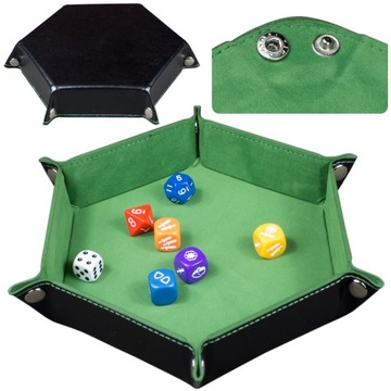Tacka na Kości Jasnozielona Sześciokątna Hex Dice Tray RPG gry planszowe