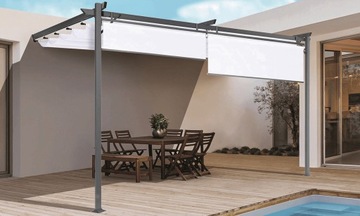 Pergola tarasowa przyścienna 390/270 Anthracite/White - HARDMAISTER