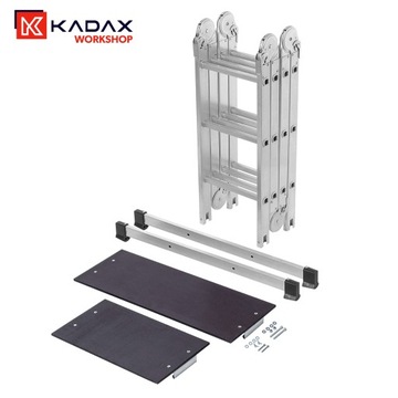 АЛЮМИНИЕВАЯ СОЕДИНЕННАЯ ЛЕСТНИЦА 4x3, РАСШИРЯЕМАЯ НАКЛОННАЯ ПЛАТФОРМА 150 кг