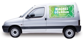 Reklama magnetyczna na auto samochód - 60x40 cm - zadruk UV PROJEKT GRATIS