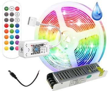 ZESTAW LED Wodoodporny 5m RGBW 4w1 24V WiFi ZIMNY