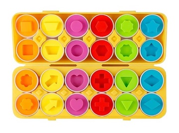 ЦВЕТНАЯ ПАЗЛ-СОРТИРОВКА ЯИЦ МОНТЕССОРИ СООТВЕТСТВУЙТЕ УЗОРАМ ЦВЕТА ФОРМЕ