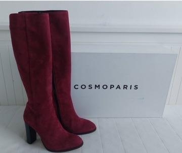 Cosmoparis WALEMAS kozaki skórzane 37 bordo