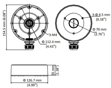 Puszka łączeniowa do kamer kopułowych Hikvision DS-1280ZJ-DM8