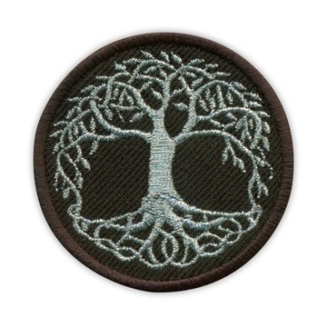 Naszywka Drzewo Życia - wersja czarno-srebrna HAFT