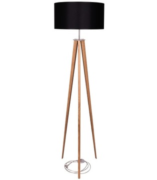 LAMPA STOJĄCA/PODŁOGOWA TRÓJNÓG DREWNO ABAŻUR 155