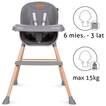 Kidwell EATAN WOOD Стул деревянный 4в1 серый