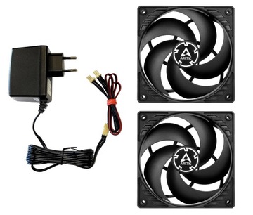 2 wentylatory 120mm z zasilaczem 230V do szaf Rack