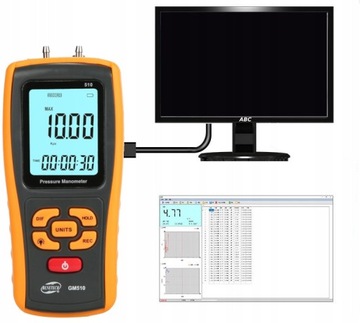 ЦИФРОВОЙ МАНОМЕТР ИЗМЕРИТЕЛЬ ДИФФЕРЕНЦИАЛЬНОГО ДАВЛЕНИЯ USB