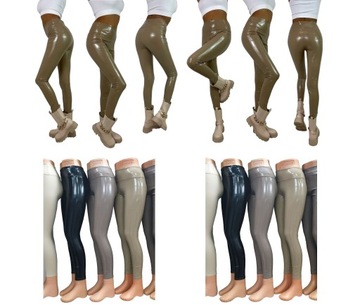 LEGGINSY WINYLOWE GETRY WINYL SPODNIE RURKI LATEKS