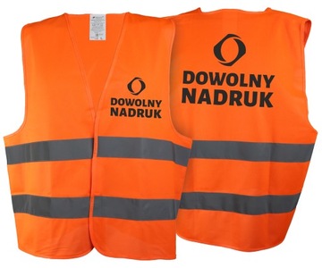 KAMIZELKA ODBLASKOWA Z NADRUKIEM PRZÓD I TYŁ 3XL
