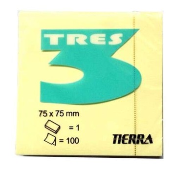 BLOCZEK KARTECZKI SAMOPRZYLEPNE TRES KOSTKA 75x75mm 100 KARTEK