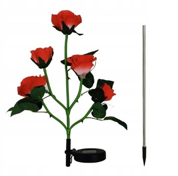 Декоративные светильники для сада на солнечных батареях Red Rose