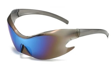 Sportowe punkowe okulary przeciwsłoneczne modny design techno model 4