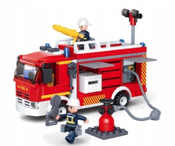 KLOCKI STRAŻ POŻARNA WÓZ Z HYDRANTEM ZESTAW