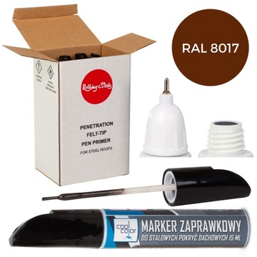 Marker zaprawkowy LAKIER do blach 15 ml BRĄZ RAL 8017