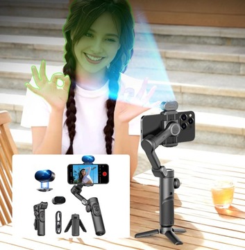 3-Osiowy Ręczny Stabilizator Gimbala Składany Telefon Do Vlog Stabilizator