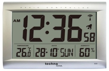 Technoline WS 8009 Zegar sterowany sygnałem DCF-77 data temperatura alarm