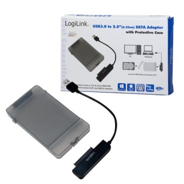 Адаптер SATA 2.5 на USB 3.0 с защитным футляром LogiLink для передачи данных на скорости 5 Гбит