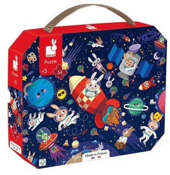 Rakieta Kosmiczna puzzle w walizce 54 el. Janod 5+