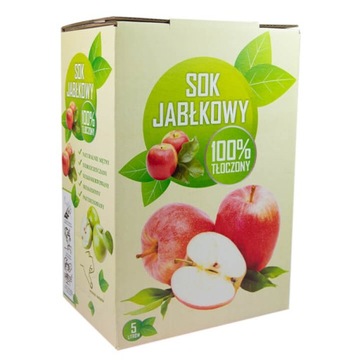 KARTON NA SOK JABŁKOWY 100% TŁOCZONY Z PODSTAWKĄ