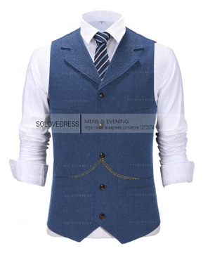Men's Suit Vest Boutique Wool Tweed Slim Fit herri