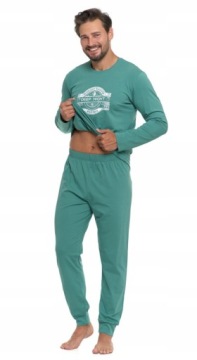 МУЖСКАЯ СТИЛЬНАЯ ХЛОПКОВАЯ ПИЖАМА С ПРИНТОМ, ДЛИННЫМИ РУКАВАМИ И БРЮКИ MORAJ XXL