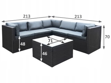 БОЛЬШОЙ УГЛОВОЙ ДИВАН CHIRO САДОВАЯ МЕБЕЛЬ + СТОЛ