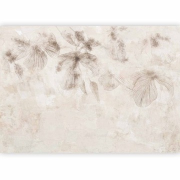 FOTOTAPETA LIŚCIE NATURA BEŻOWA BOHO 3D TAPETA NA ŚCIANĘ SYPIALNI 400x280