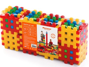 Marioinex WAFFLE 48 elementów KLOCKI KONSTRUKCYJNE Wafle 2+