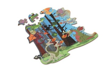 Puzzle Konturowe Smoki Gra Dla Dzieci 29 elem.