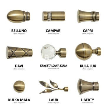 Karnisz elegancki 260 19+19 mm bez żabek SOLID MID