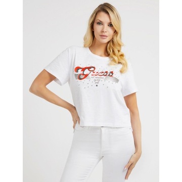 GUESS T-Shirt Logo W3GI33 KB3P0 Biały Boxy Fit S