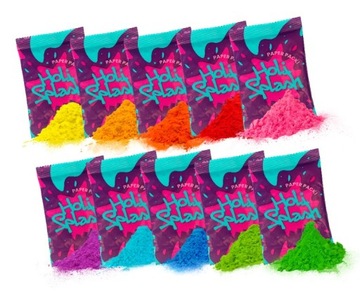 EKO kolorowy proszek HOLI Splash na Festiwal kolorów Puder sypki MIX 10 szt