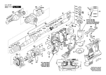 Мотор Bosch для перфоратора GBH 36 V-LI Plus