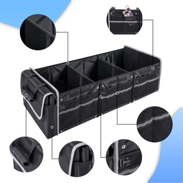ORGANIZER TORBA DO BAGAŻNIKA SKŁADANA POJEMNA MOCNE RZEPY SZTYWNA JAKOŚĆ XL