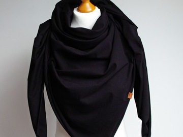 Большой хлопковый шарф, черный шарф, Pracownia ZOLLA