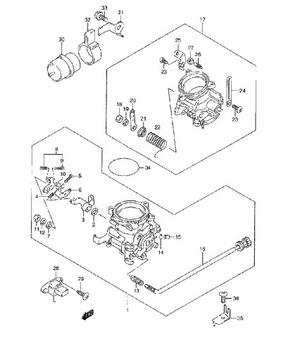 SUZUKI TL 1000 R 98-03 Винт троса дроссельной заслонки