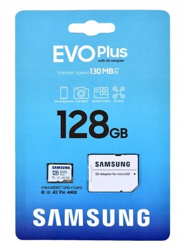 KARTA PAMIĘCI SAMSUNG EVO+ 128GB micro SD 130MB/s