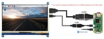 IPS HDMI 1024×600 ПК или ЖК-дисплей Raspberry Pi WaveShare