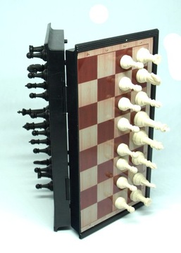 SZACHY MAGNETYCZNE WARCABY ZAMYKANE 18X18 KLASYCZNE SZACHOWNICA MAGNES