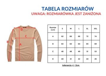 SWETER MĘSKI Z OKRĄGŁYM DEKOLTEM dzianinowy - XXL