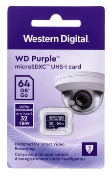 WD QD101 64 ГБ micro SD XC C10 U1 для камер-мониторов
