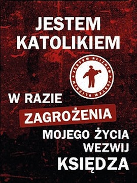 Emblemat samochodowy. Jestem katolikiem