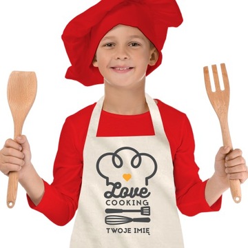 Fartuszek Kuchenny Dla Dzieci LOVE COOKING IMIĘ