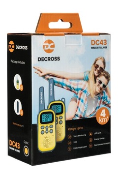 Рация 2x PMR Decross DC43, micro USB, фонарик, клипса