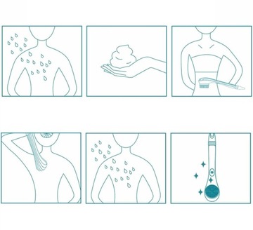 SZCZOTKA ELEKTRYCZNA DO MASAŻU NA SUCHO KĄPIELI MYCIA PLECÓW Z 4 GŁOWICAMI