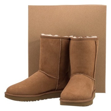 Buty Kozaki Zimowe Damskie Obuwie UGG Classic Short II Chestnut