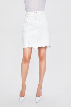 МИНИ-ЮБКА С РАЗРЕЗАМИ, БЕЛЫЕ ДЖИНСЫ ZARA 34