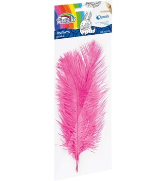 Piórka dekoracyjne różowe 16-22 cm 3szt